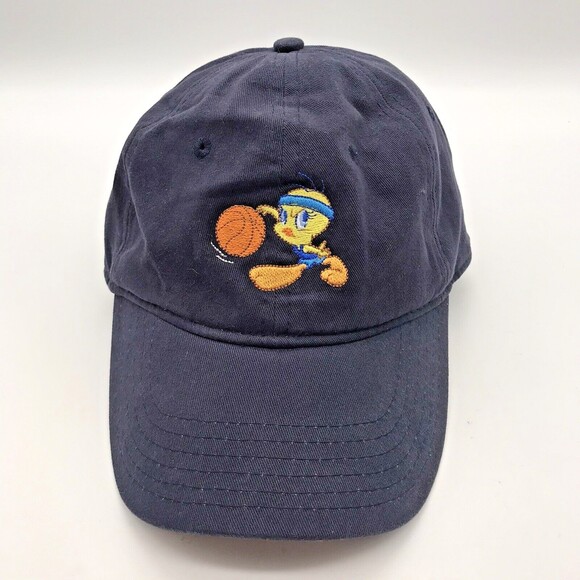Y2K Looney Tunes Tweety Bird Basketball Navy Hat Headwear 2000s Strapback Cap - Picture 1 of 6